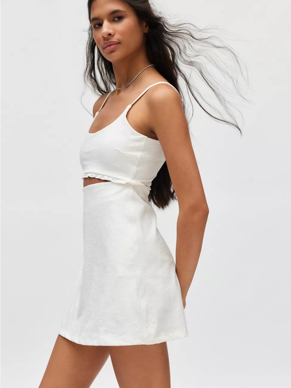 LoveShackFancy Activewear Cutout Bow Print Mini Dress